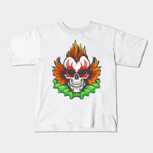 skull joker Kids T-Shirt by GAGO5